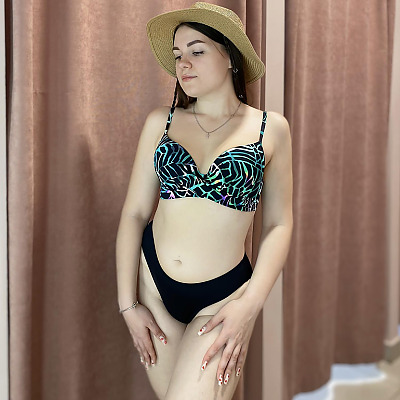 Купальник Adoreswim (КНР) 2598 2 трусов (слипы+слипы завяз) черно-бирюзовый